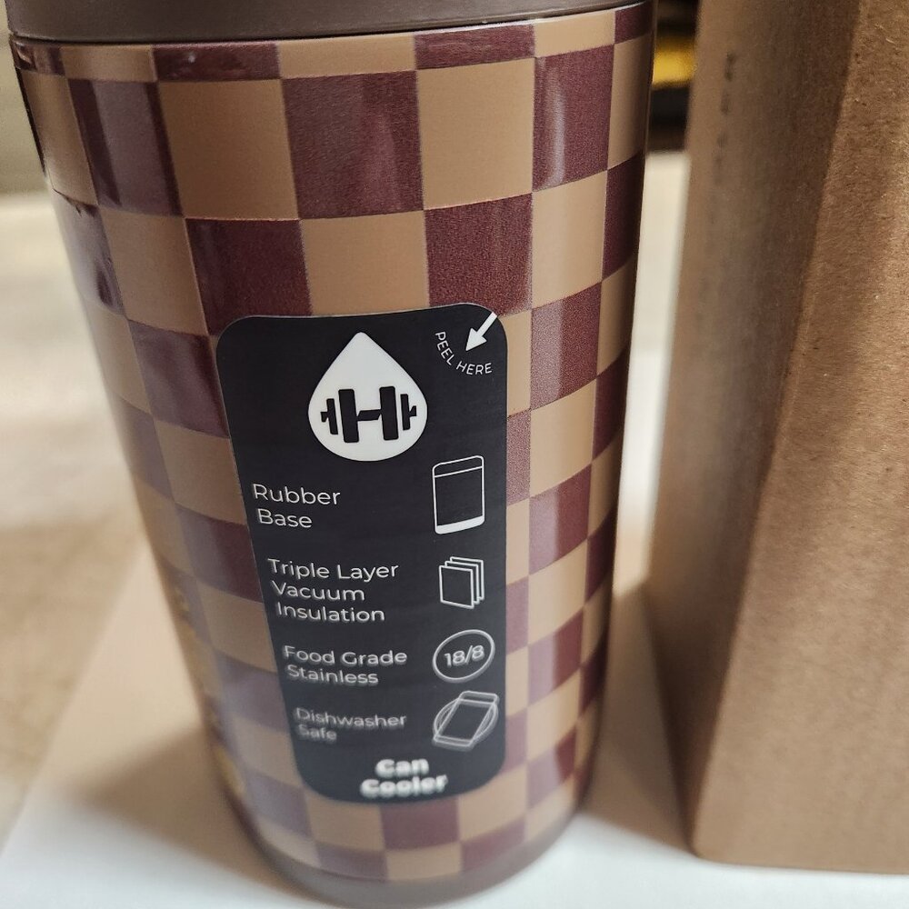 HydroJug 12oz Slim Can Cooler AUTUMN CHECKERS